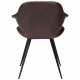 DAN-FORM Karma Esszimmerstuhl – Vintage-braunes Kunstleder und schwarzer Stahl