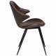 DAN-FORM Karma Esszimmerstuhl – Vintage-braunes Kunstleder und schwarzer Stahl