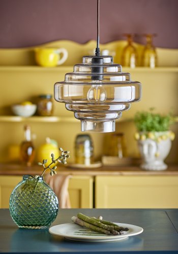 CREATIVE COLLECTION Ilua Pendelleuchte, Braun, Glas (T27xH23 cm)