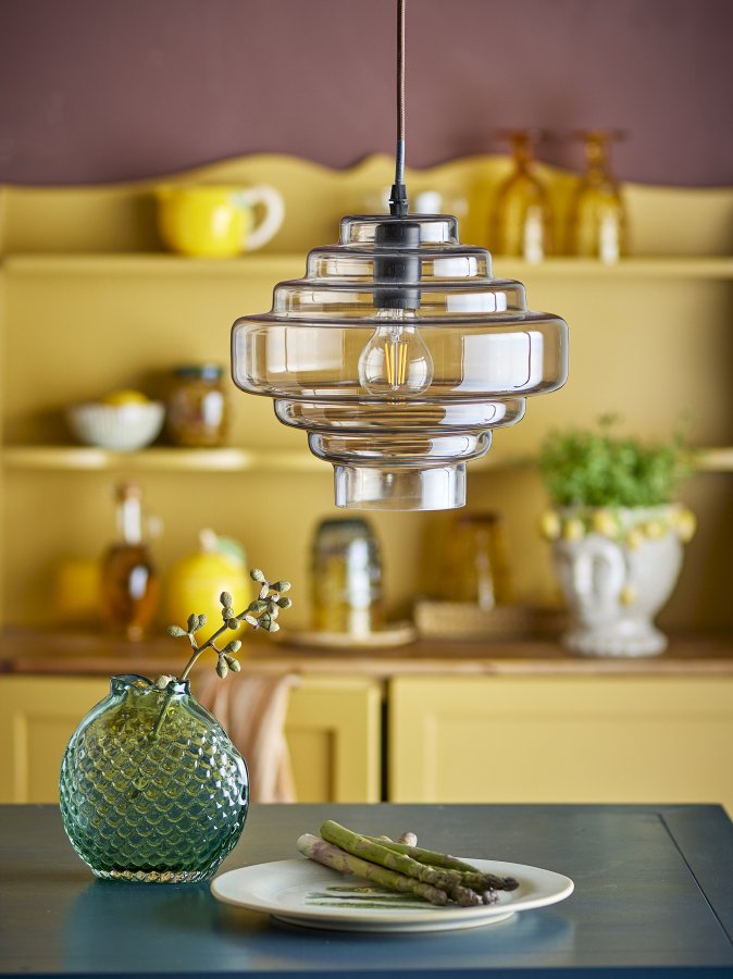 CREATIVE COLLECTION Ilua Pendelleuchte, Braun, Glas (T27xH23 cm)