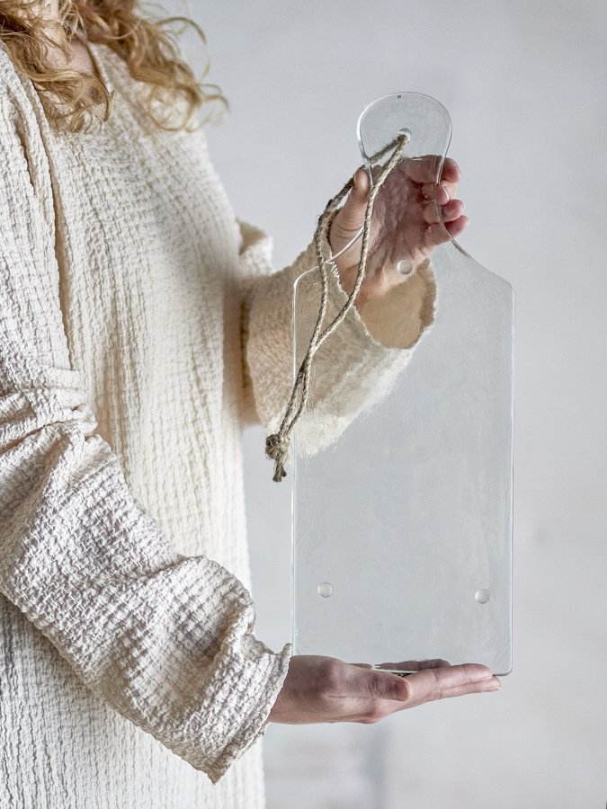 BLOOMINGVILLE Johni serveringsbrett, klart, resirkulert glass