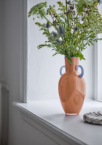 BLOOMINGVILLE Jubiläumsvase, Orange, Glas (D14,5xH30 cm)