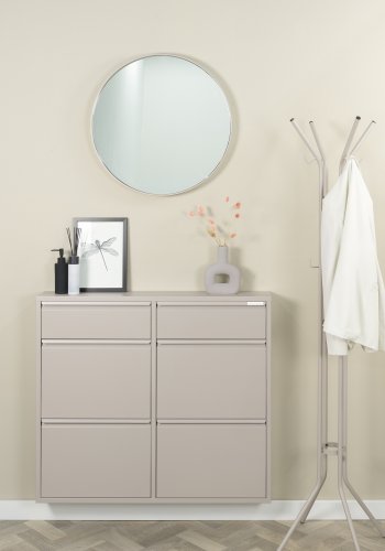 SPINDER DESIGN BILLY 6 skoskab, m. 6 lger - silky taupe stl