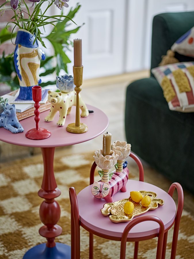 BLOOMINGVILLE Annan Beistelltisch, Rot, Aluminium (D37,5xH52 cm)