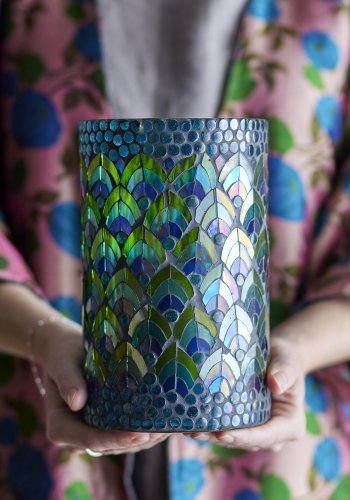 CREATIVE COLLECTION Kali telysholder, bl, glass