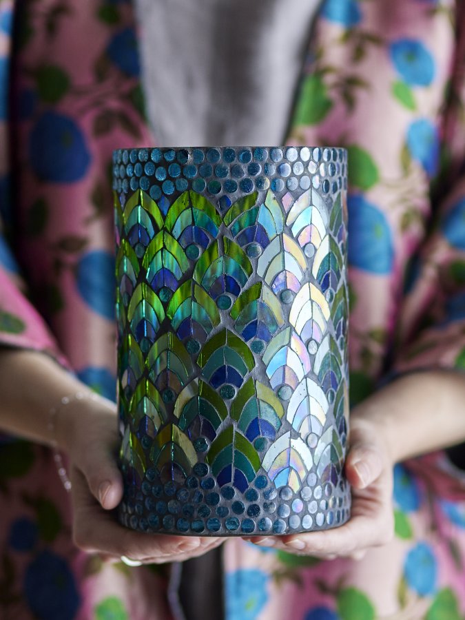 CREATIVE COLLECTION Kali telysholder, bl, glass