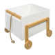 Victor oppbevaringsboks, med hjul - hvit laminat og naturlig eik