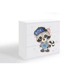 Babydreams brnekommode med en vaskebjrn, m. 3 skuffer - hvid laminat