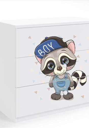 Babydreams barnekommode med vaskebjrn, m. 3 skuffer - hvit laminat