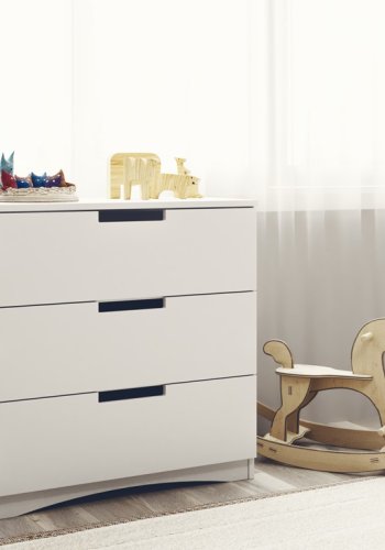 Classic barnbyr, med 3 ldor - vit laminat