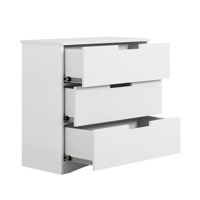 Classic barnbyr, med 3 ldor - vit laminat