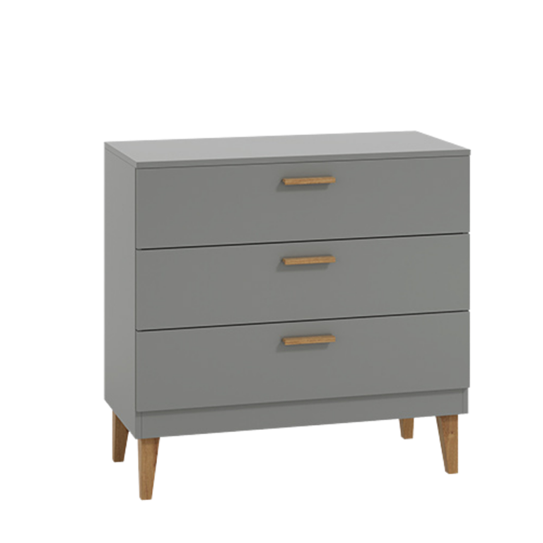 Kubi barnbyr, med 3 ldor - gr spnskiva och naturfärgad ek