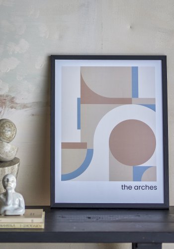 BLOOMINGVILLE Buer Illustrasjon med ramme, Svart, Furu