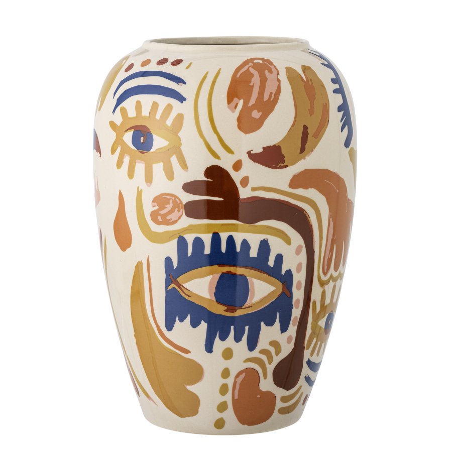 BLOOMINGVILLE Horus vase - oransje og flerfarget steinty