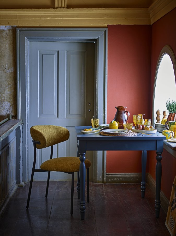 CREATIVE COLLECTION Bassy Esstisch, Blau, Kiefer (L80xH75xB80 cm)