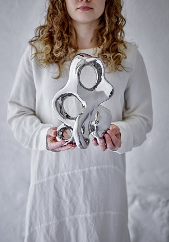 BLOOMINGVILLE Vinini Deco, Silber, Steingut (L18xH27xB13 cm)