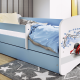 Babydreams juniorsng med racerbil, med madrass, stdbrda, lda - vit och bl laminat (160x80)
