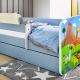 Babydreams juniorsng med safaridjur, med madrass, stdbrda, lda - vit och bl laminat (140x70)