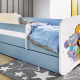 Babydreams juniorsng med zoodjur, med madrass, stdbrda, lda - vit och bl laminat (140x70)