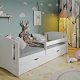 Classic 2 Juniorbett, mit Matratze, Bettgitter, Schublade - weißes Laminat und MDF (160x80)