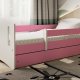 Classic 2 Juniorbett, m. Matratze, Bettgitter, Schublade - weiß-rosa Laminat und MDF (180x80)