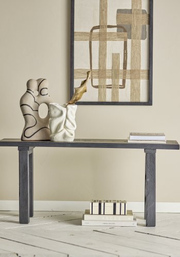 BLOOMINGVILLE Riber Bank, rechteckig – schwarzes Altholz (102x32)