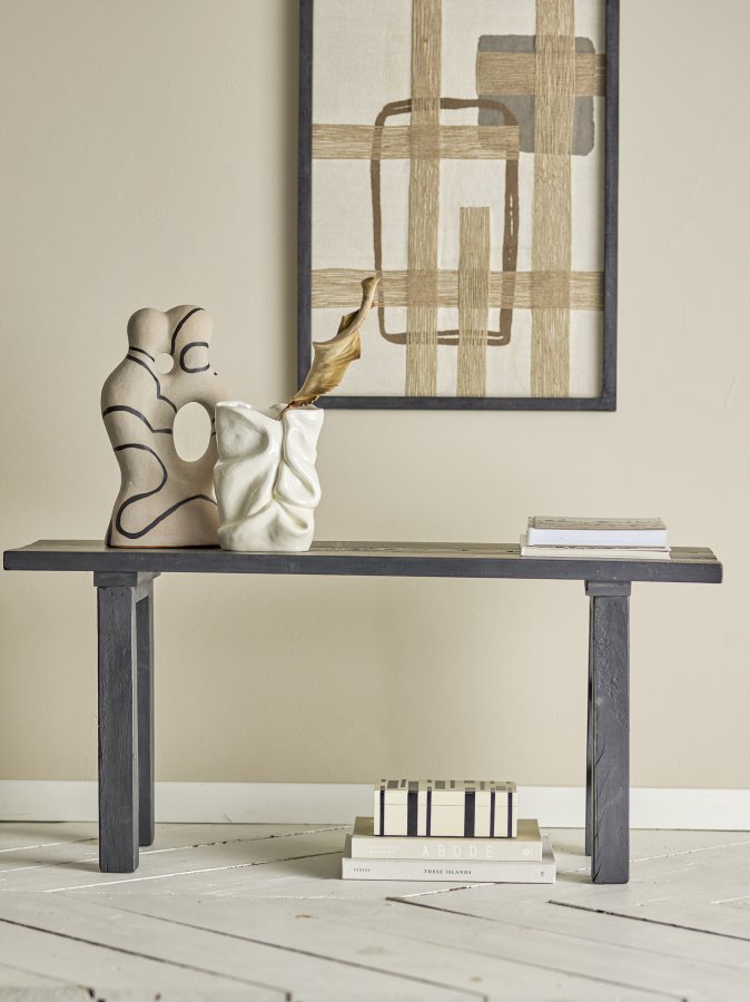 BLOOMINGVILLE Riber Bank, rechteckig – schwarzes Altholz (102x32)