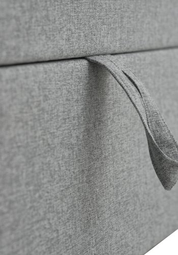 Space Dreams sengebunn, m. oppbevaring, m. overmadrass - lysegr stoff og sort tre (200x160)