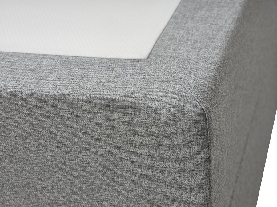 Space Dreams sengebunn, m. oppbevaring, m. overmadrass - lysegr stoff og sort tre (200x160)