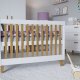 Kubi barneseng for baby, uten madrass - hvit laminat og naturlig eik (120x60)