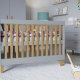 Kubi barneseng for baby, uten madrass - gr laminat og naturlig eik (120x60)