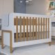 Victor sprinkelseng for baby, uten madrass - hvit laminat og naturlig eik (120x60)