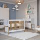 Victor sprinkelseng for baby, uten madrass - hvit laminat og naturlig eik (120x60)