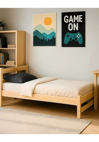 KOCOT KIDS Aleks Bett  natur, unlackiert, ohne Schubladen und ohne Matratze 200/80