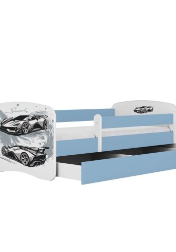 KOCOT KIDS Bett babydreams blau Sportwagen mit Schublade mit Matratze 160/80