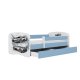 KOCOT KIDS Bett babydreams blau Sportwagen mit Schublade mit Matratze 180/80