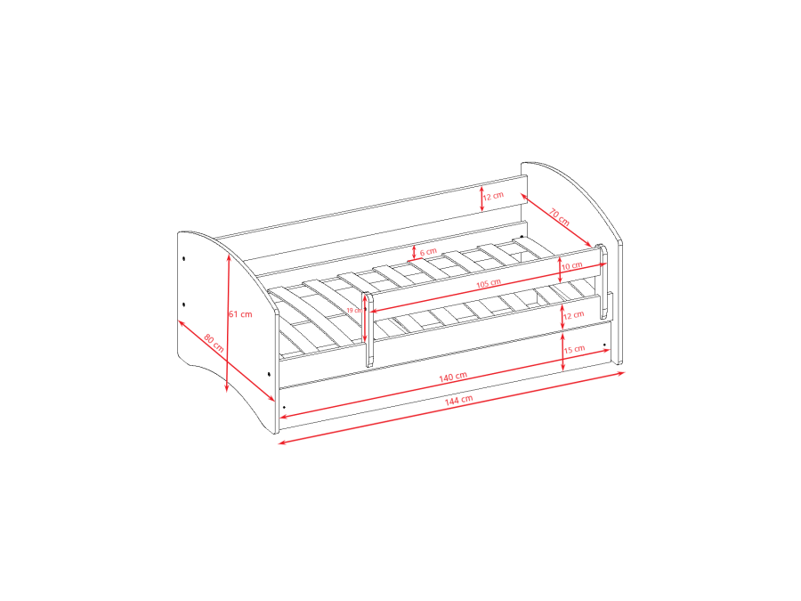 KOCOT KIDS Bett babydreams grün Sportwagen ohne Schublade mit Matratze 140/70