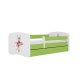 KOCOT KIDS Bett babydreams green dancer mit Schublade und Matratze 160/80