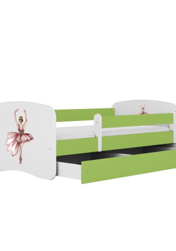 KOCOT KIDS Bett babydreams green dancer mit Schublade und Matratze 160/80