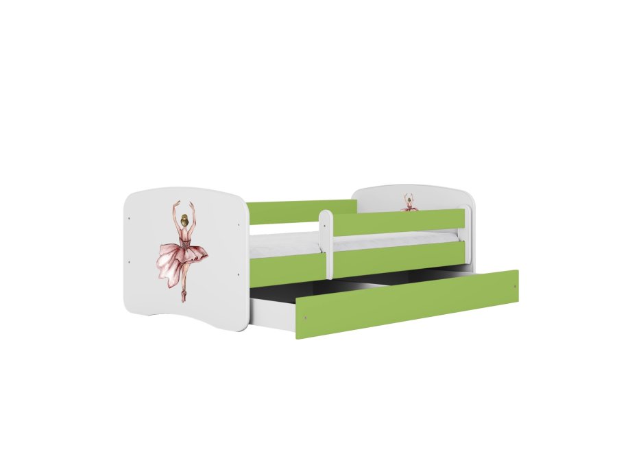 KOCOT KIDS Bett babydreams green dancer mit Schublade und Matratze 160/80
