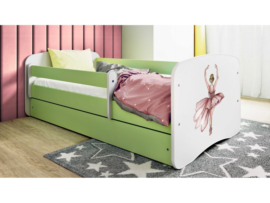 KOCOT KIDS Bett babydreams green dancer mit Schublade und Matratze 160/80