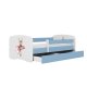 KOCOT KIDS Bett babydreams blue dancer ohne Schublade mit Matratze 160/80