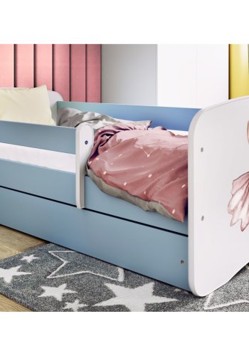KOCOT KIDS Bett babydreams blue dancer mit Schublade und Matratze 160/80