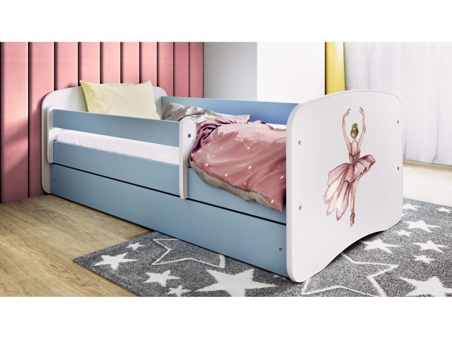 KOCOT KIDS Bett babydreams blue dancer mit Schublade und Matratze 160/80