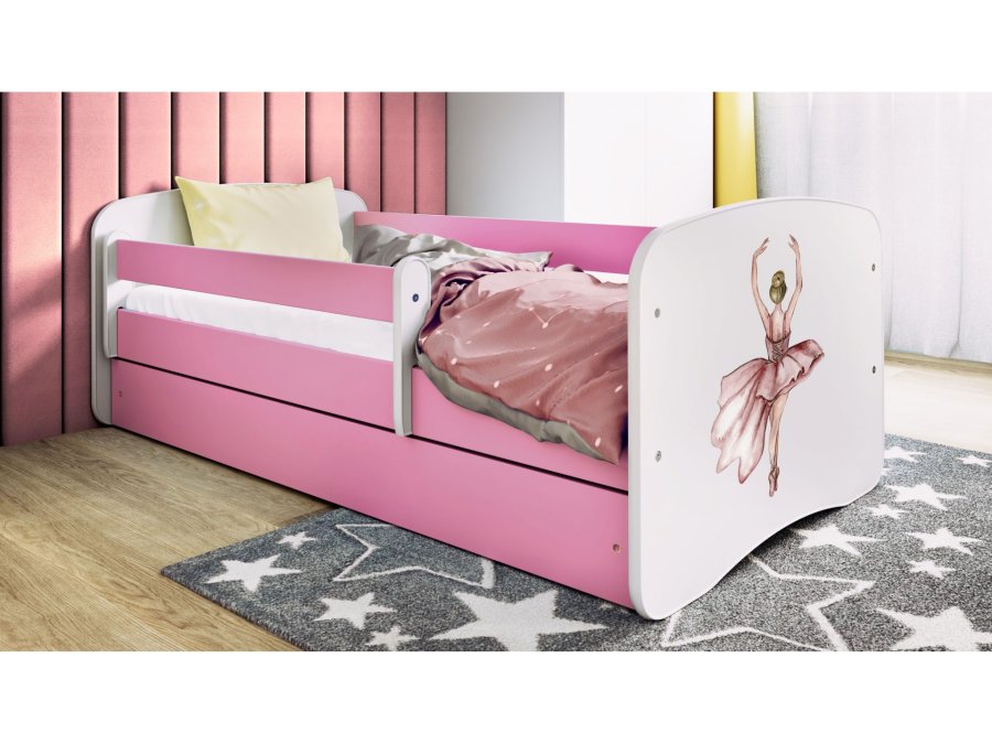 KOCOT KIDS Seng babydreams rosa danser med skuff og madrass 180/80