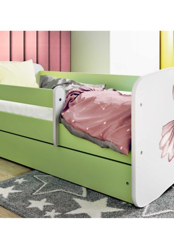 KOCOT KIDS Bett babydreams green dancer ohne Schublade mit Matratze 140/70