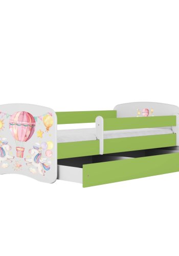 KOCOT KIDS Bett babydreams grüner Ballon ohne Schublade mit Matratze 180/80