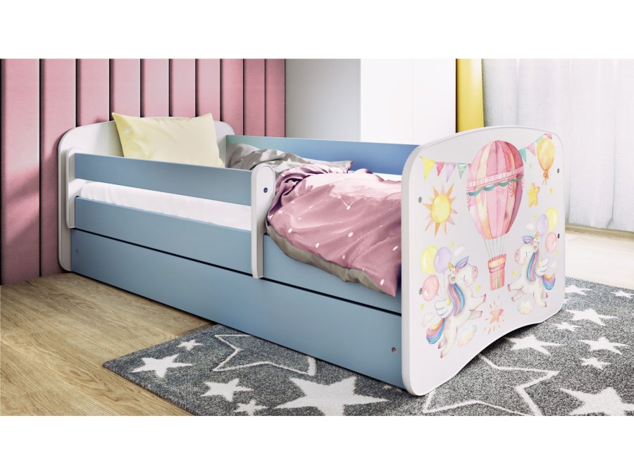KOCOT KIDS Bett babydreams blue balloon ohne Schublade mit Matratze 160/80