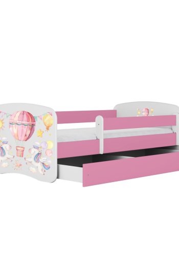 KOCOT KIDS Seng babydreams rosa ballong uten skuff med madrass 140/70