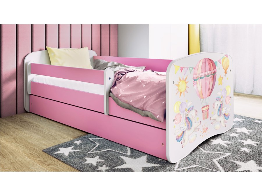 KOCOT KIDS Seng babydreams rosa ballong uten skuff med madrass 160/80